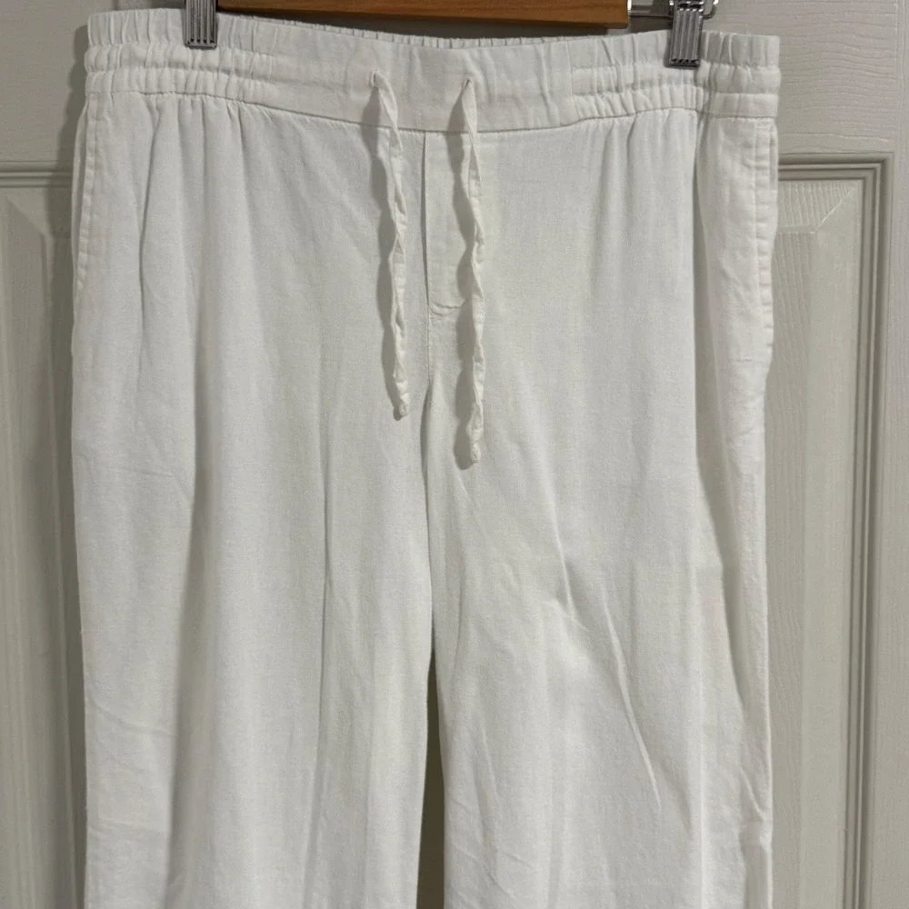 Old Navy Wide Leg Linen Pants Womens Small White Coastal Grandma‎ Elevated Basic - Picture 3 of 13
